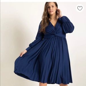 Eloquii knot front pleated dress